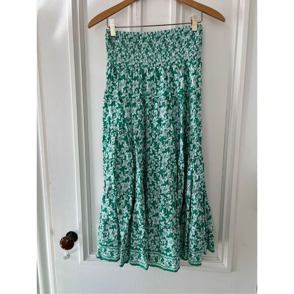 Max Studio green and white floral maxi skirt XS - Picture 1 of 4